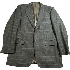 Corneliani Mens Wool Cashmere Blazer Sport Coat Gray Green Made Italy 52L 42L US